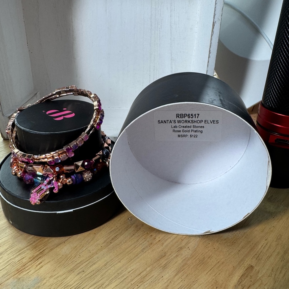 Santa's Workshop Elves Rose Gold Bracelet with Pink and Purple Accents